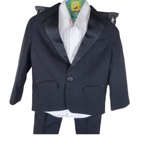 3T, 3 Piece Suit, Black Pants and Blazer with White buttoned shirt